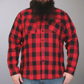 Hot Leathers FLM2002 Men's Black and Red Long Sleeve Flannel Shirt