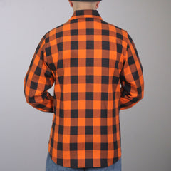 Hot Leathers FLM2007 Men's Orange and Black Long Sleeve Flannel Shirt