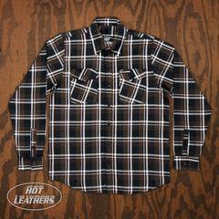 Hot Leathers FLM2008 Men's Brown Black and White Long Sleeve Flannel Shirt