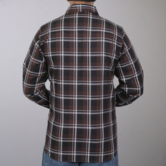 Hot Leathers FLM2008 Men's Brown Black and White Long Sleeve Flannel Shirt