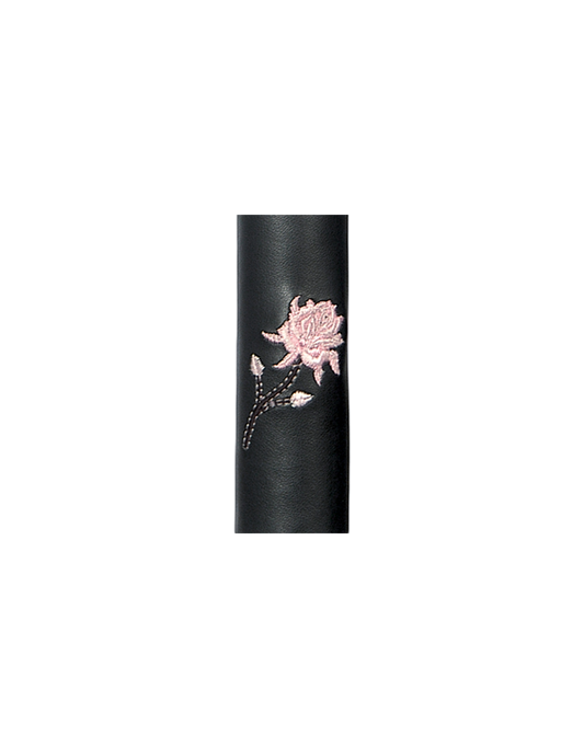 Hair Gloves Black & Pink with pink rose