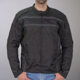 Hot Leathers JKM1023 Men's Black Biker High Visibility Nylon Motorcycle Jacket with Concealed Carry Pocket