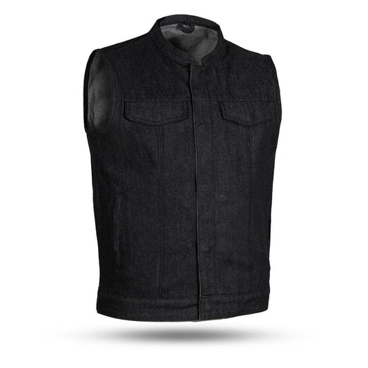 FIM691DM-Kershaw Men's Motorcycle Denim Vest