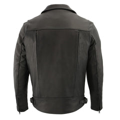 Milwaukee Leather LKM1720 Men's Black Premium Leather Motorcycle Vented Leather Jacket with Multi-Utility Pockets