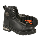 Milwaukee Leather MBL200 Women's Black Leather Lace-Up Motorcycle RiderBoots with Side Zipper