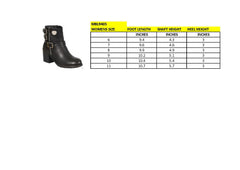 Milwaukee Leather Women's Short Black Fashion Boots with Side Zipper and Triple Buckle Adjustment MBL9405
