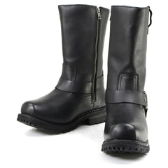 Milwaukee Leather Men's Black Waterproof Boots 11-inch Wide Width Square Toe with Harness and Zipper MBM9061WP