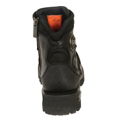 Milwaukee Leather MBM9080 Men's Black Leather 6-Inch Lace to Toe Motorcycle Rider Boots with Gear Shift Protection