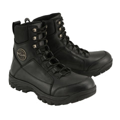 Milwaukee Leather MBM9081 Men's Black Leather Swat Style-Tactical Lace-Up Motorcycle Riding Boots