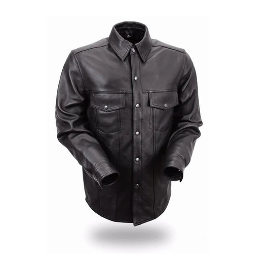 FIM403ES-Milestone - Men's Leather Motorcycle Shirt
