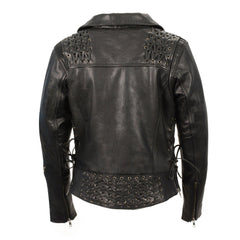 Milwaukee Leather MLL2525 Women's Black Leather Lightweight Lace to Lace Jacket