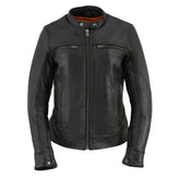 Milwaukee Leather MLL2552 Women's Premium Black Leather Motorcycle Rider Jacket with Cool-Tec Leather Treatement