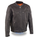 Milwaukee Leather MLM1502 Men's Black Premium Leather Vented Motorcycle Biker Jacket with Cool-Tec Leather Treatment Tech
