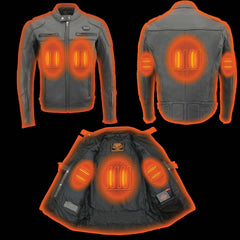 Milwaukee Leather MLM1526 Men's Stay Cool Black Premium Leather Sporty Motorcycle Jacket with Cool-Tec Leather Treatement