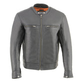 Milwaukee Leather MLM1551 Men's Black Lightweight Premium Leather Motorcycle Jacket with Cool-Tec Leather Treatement