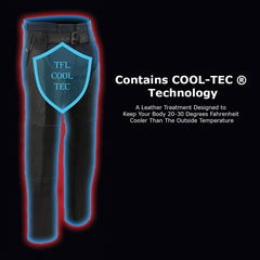 Milwaukee Leather MLM5505 Men's Removal Thermal Lined Black Premium Leather Motorcycle Chaps with Cool-Tec Leather