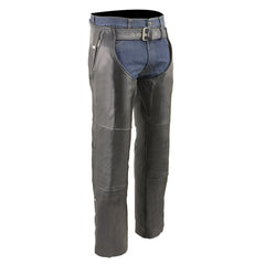 Milwaukee Leather MLM5505 Men's Removal Thermal Lined Black Premium Leather Motorcycle Chaps with Cool-Tec Leather