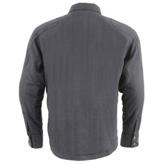 Milwaukee Leather MPM1622 Men's Black Waxy CE Armored Denim Long Sleeve Shirt Reinforced with Aramid Fibers