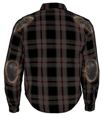 Milwaukee Leather MPM1625 Men's Plaid Flannel Biker Shirt with CE Approved Armor - Reinforced with Aramid Fibers
