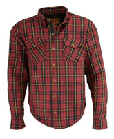 Milwaukee Leather MPM1632 Men's Plaid Flannel Biker Shirt with CE Approved Armor - Reinforced with Aramid Fiber