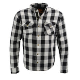 Milwaukee Leather MPM1633 Men's Plaid Flannel Biker Shirt with CE Approved Armor - Reinforced with Aramid Fiber