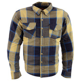 Milwaukee Leather MPM1639 Men's Plaid Flannel Biker Shirt with CE Approved Armor - Reinforced with Aramid Fibers