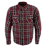 Milwaukee Leather MPM1640 Men's Plaid Flannel Biker Shirt with CE Approved Armor - Reinforced with Aramid Fiber