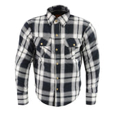 Milwaukee Leather MPM1644 Men's Plaid Flannel Biker Shirt with CE Approved Armor - Reinforced with Aramid Fiber