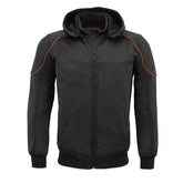 Milwaukee Leather MPM1764 Men's Black Soft Shell CE Armored Motorcycle Racing Style Hoodie Jacket with Detachable Hood