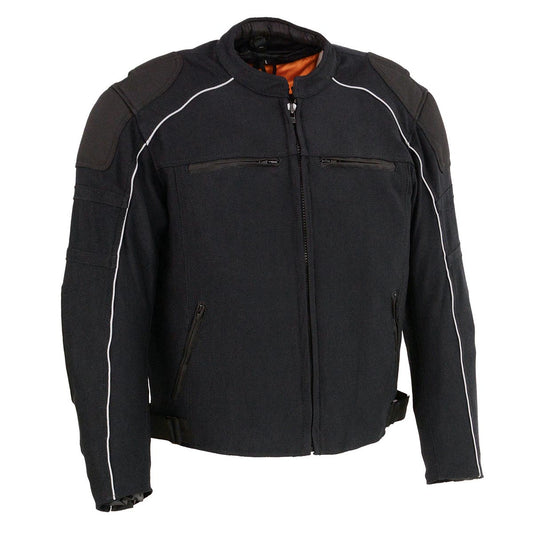 Milwaukee Leather MPM1791 Men's Black Textile Armored Moto Jacket