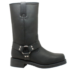 StormGuard Men's black Leather biker boots