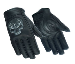 Reflective Skull Short Glove