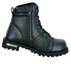 Men's 6'' Side Zipper Plain Toe Boot with Perforation