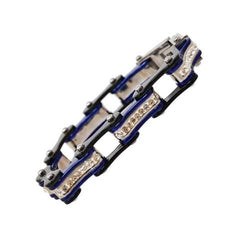 VJ117 Two Tone Black/Candy Blue with White Crystal Centers