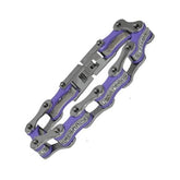 VJ118 Two Tone Silver/Purple with White Crystal Centers
