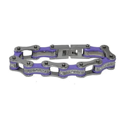 VJ118 Two Tone Silver/Purple with White Crystal Centers