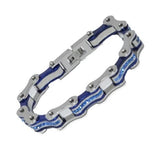 VJ111 Two Tone Silver/Candy Blue with Blue Crystal Centers