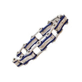 VJ1115 Two Tone Silver/Candy Blue with White Crystal Centers