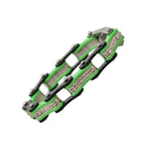 VJ112 Two Tone Black/Lime Green with White Crystal Centers