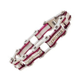 VJ113 Two Tone Silver/Candy Purple with White Crystal Centers