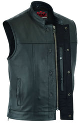 Men's Double Crosser Motorcycle Vest - Black