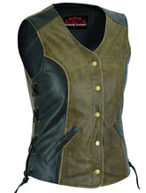 Women's Stylish Longer Body ¾ Vest - Side Laces - Two T