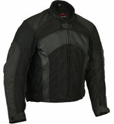 Men's Leather & Mesh Motorcycle Jacket – Waterproof Liner