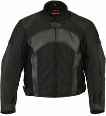 Men's Leather & Mesh Motorcycle Jacket – Waterproof Liner