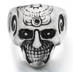 R194 Stainless Steel Brain Saw Biker Ring