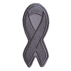 P3775 Gray Asthma and Brain Cancer Awareness Ribbon Patch