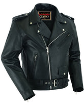 Super Arnold Men's Black Leather Jacket – Retro Design