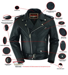 Super Arnold Men's Black Leather Jacket – Retro Design