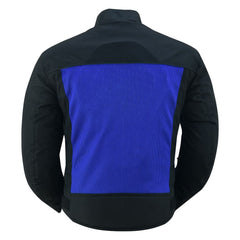Cross Wind Micro Mesh Men's Motorcycle Jacket - Blue