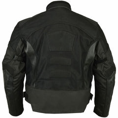 Men's Leather & Mesh Motorcycle Jacket – Waterproof Liner